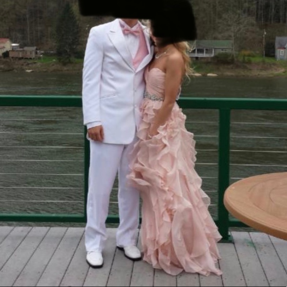 Princess blush pink prom dress size 0